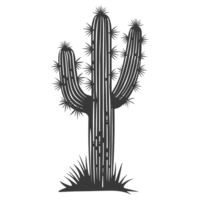 AI generated Silhouette cactus plant black color only png