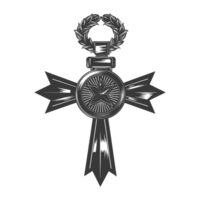 ai généré silhouette guerre médaille de honneur noir Couleur seulement png