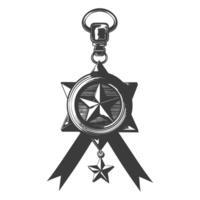 AI generated Silhouette war medal of honor black color only png