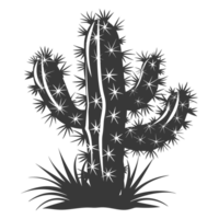 ai generato silhouette cactus pianta nero colore solo png