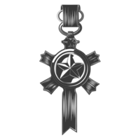 ai généré silhouette guerre médaille de honneur noir Couleur seulement png