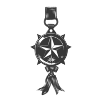 AI generated Silhouette war medal of honor black color only png