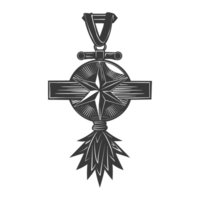 AI generated Silhouette war medal of honor black color only png