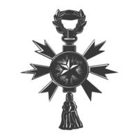 AI generated Silhouette war medal of honor black color only png