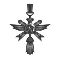 AI generated Silhouette war medal of honor black color only png