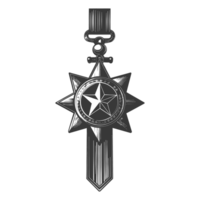 AI generated Silhouette war medal of honor black color only png