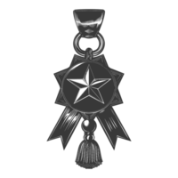 AI generated Silhouette war medal of honor black color only png