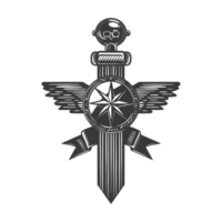 AI generated Silhouette war medal of honor black color only png