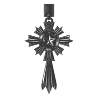 AI generated Silhouette war medal of honor black color only png