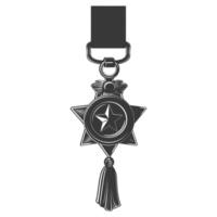 AI generated Silhouette war medal of honor black color only png