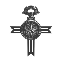 AI generated Silhouette war medal of honor black color only png