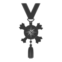 AI generated Silhouette war medal of honor black color only png