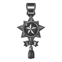 AI generated Silhouette war medal of honor black color only png