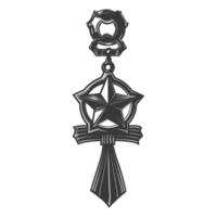 AI generated Silhouette war medal of honor black color only png