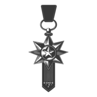 ai generiert Silhouette Krieg Medaille von Ehre schwarz Farbe nur png