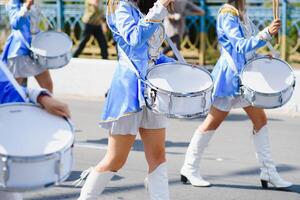 Street promotion of the majorettes of the festival spring. photo