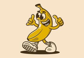 Mascot character illustration of walking banana vector