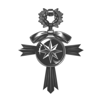 ai généré silhouette guerre médaille de honneur noir Couleur seulement png