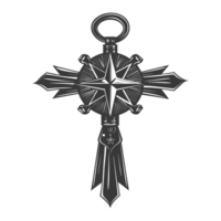 AI generated Silhouette war medal of honor black color only png