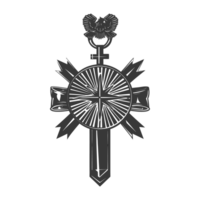 AI generated Silhouette war medal of honor black color only png