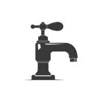 AI generated Silhouette water faucet black color only png