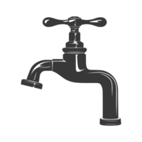 ai généré silhouette l'eau robinet noir Couleur seulement png