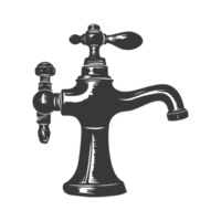 AI generated Silhouette water faucet black color only png