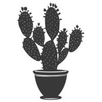 ai gegenereerd silhouet cactus fabriek in de vaas zwart kleur enkel en alleen png