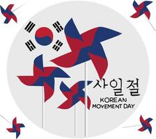 korean march 1st movement Vector illustration.