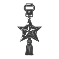 AI generated Silhouette war medal of honor black color only png