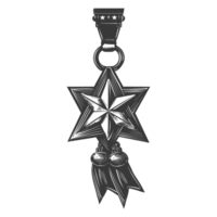 AI generated Silhouette war medal of honor black color only png