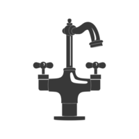 AI generated Silhouette water faucet black color only png