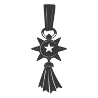 AI generated Silhouette war medal of honor black color only png