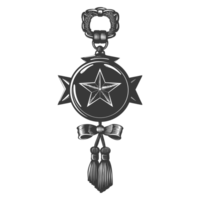 ai généré silhouette guerre médaille de honneur noir Couleur seulement png