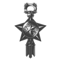 AI generated Silhouette war medal of honor black color only png