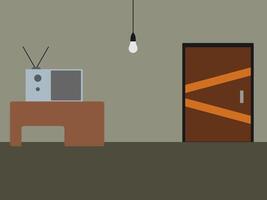 flat design horror room vector illustration