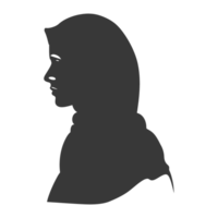 AI generated Silhouette women head wearing hijab black color only png