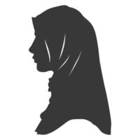 AI generated Silhouette women head wearing hijab black color only png