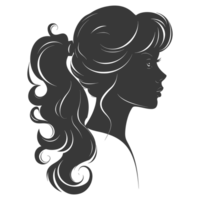 ai generato silhouette donne testa di spessore nero colore solo png