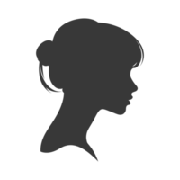 AI generated Silhouette women head thick black color only png