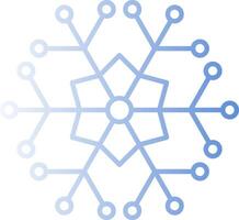 Snowflake Gradient Line Circle Icon vector