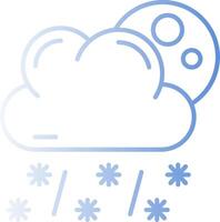 Snow Gradient Line Circle Icon vector