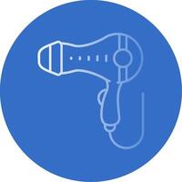 Hair dryer Gradient Line Circle Icon vector