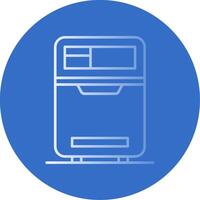 Fridge Gradient Line Circle Icon vector