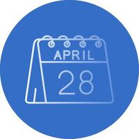28 de abril degradado línea circulo icono vector