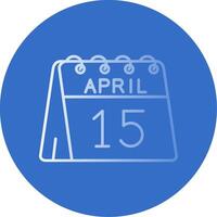 15 de abril degradado línea circulo icono vector