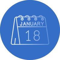 18th of January Gradient Line Circle Icon vector