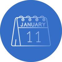 11th of January Gradient Line Circle Icon vector