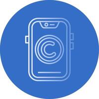 Copyright Gradient Line Circle Icon vector
