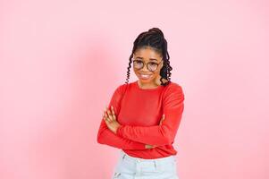 Beauty portrait of black woman face with natural skin. photo